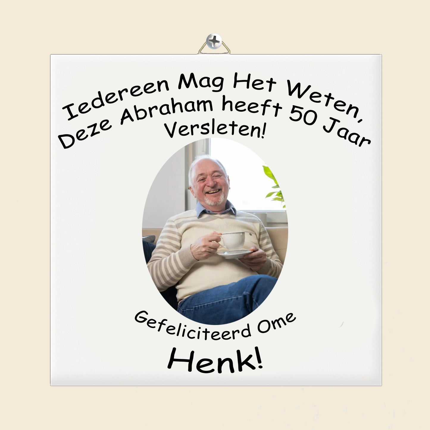 Wordt er iemand 50? Vier de 50e verjaardag in stijl met een uniek tegeltje! <<MEER INFO>>